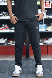 Men's Stylish Regular Fit Popcorn Cargo Track Pant - Black